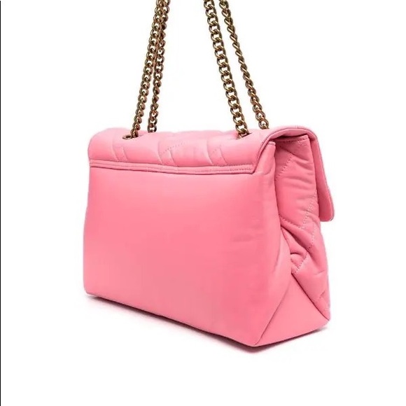 Kurt Geiger London Kensington XXL Soft Pink Leather Shoulder Bag NWT Gold Chain - Picture 3 of 5